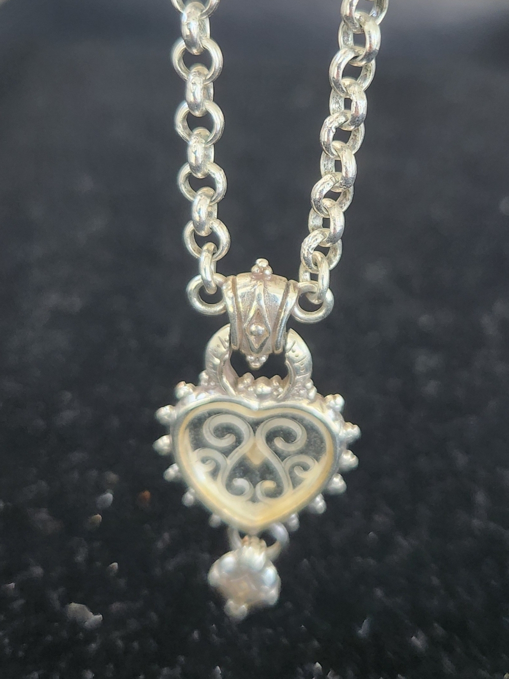 Brighton Silver Heart Dangle Necklace